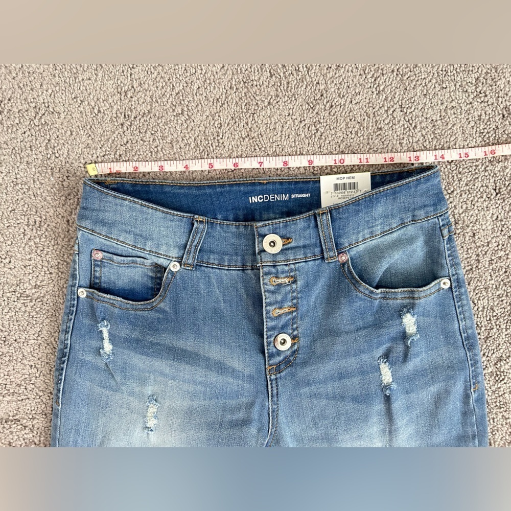 iNC  DENIM INTERNATIONAL CONCEPTS FASHION BASICS STRAIGHT MID RISE - CROP - Picture 3 of 11